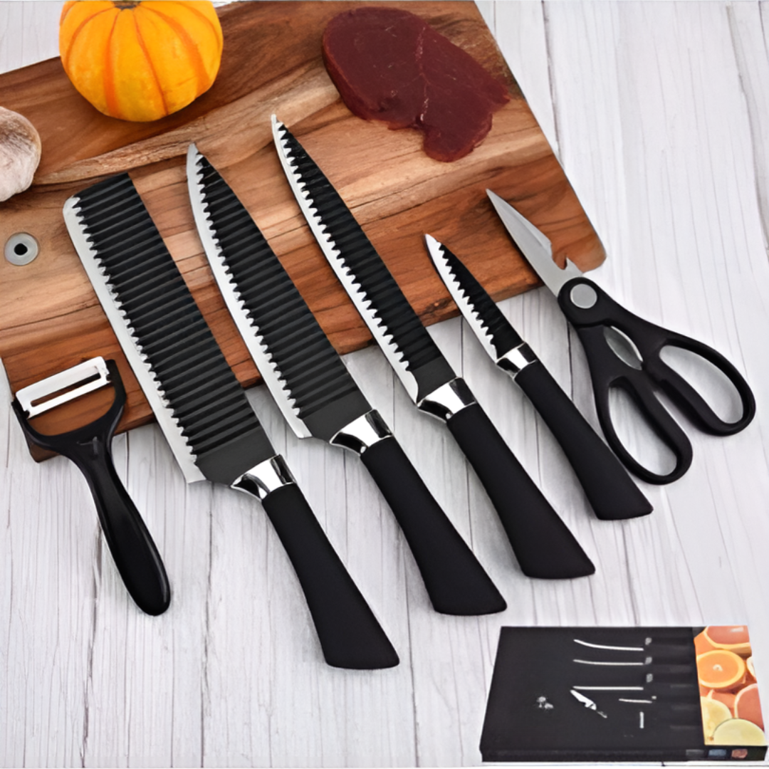 EverSharp™ by Everrich – Set Profesional de Cuchillos de Cocina (6 piezas)