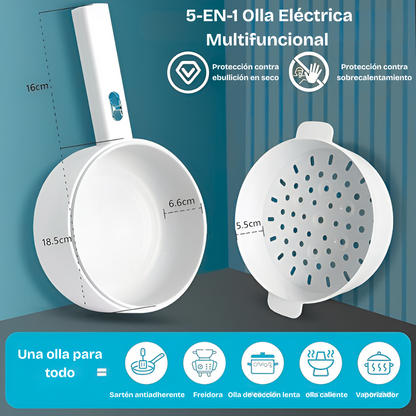 CookMate® Mini – Olla Eléctrica Multifuncional con Tapa de Vapor