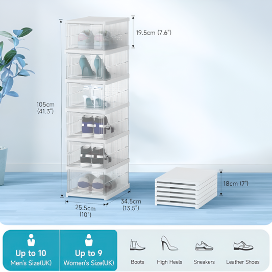 ClearStep® – Zapatera Plegable Premium de 6 Niveles