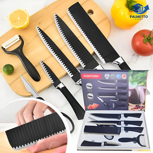 EverSharp™ by Everrich – Set Profesional de Cuchillos de Cocina (6 piezas)