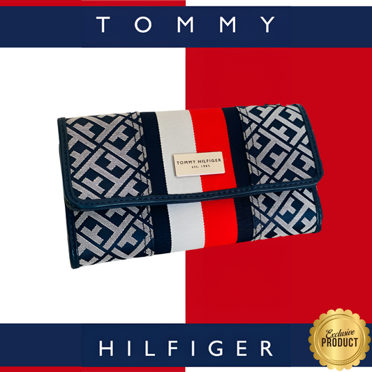 Tommy Hilfiger Classic Continental Wallet – Navy, White & Red