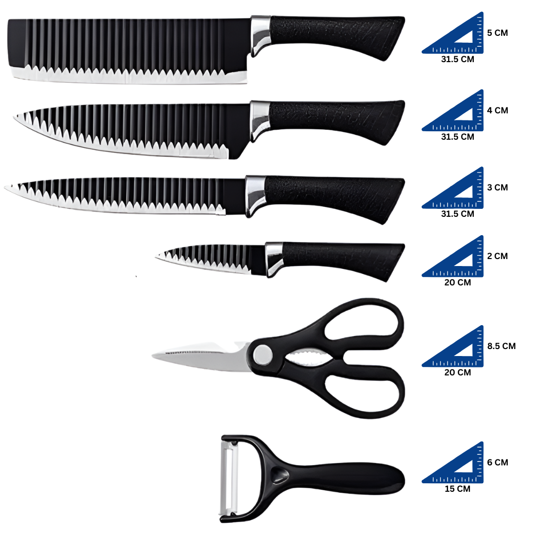EverSharp™ by Everrich – Set Profesional de Cuchillos de Cocina (6 piezas)